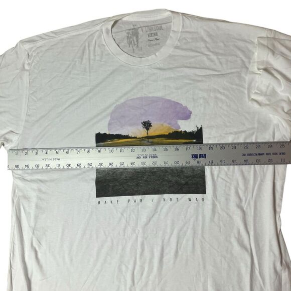 Linksoul Mens 2XL White Graphic Golf Landscape “Make Par Not War” Casual - Picture 5 of 9